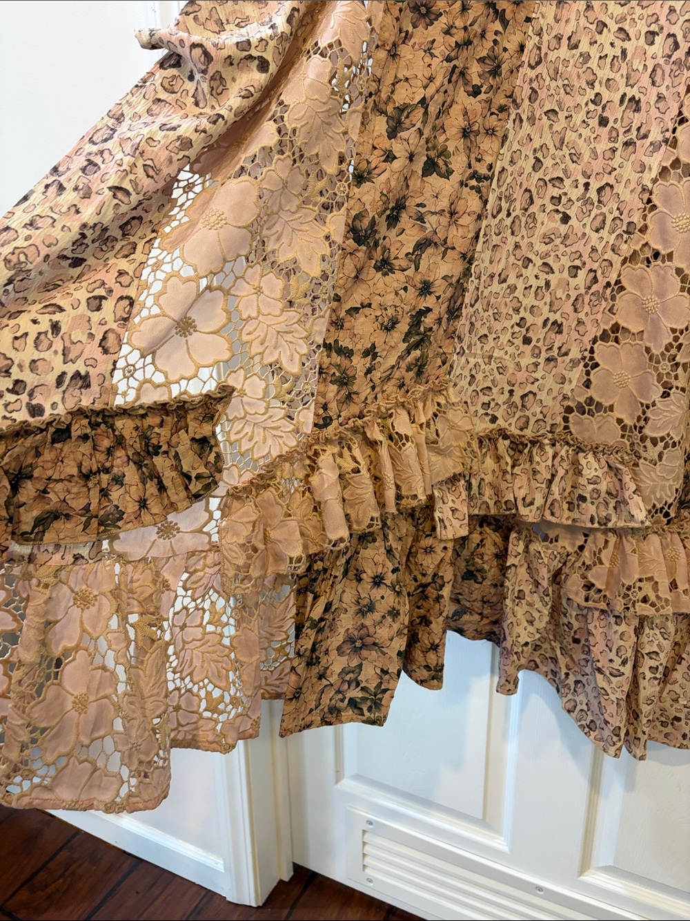 NWT Lace Love Letter Ruffles Duster Rose Pink Floral A Rare Bird - Picture 9 of 12